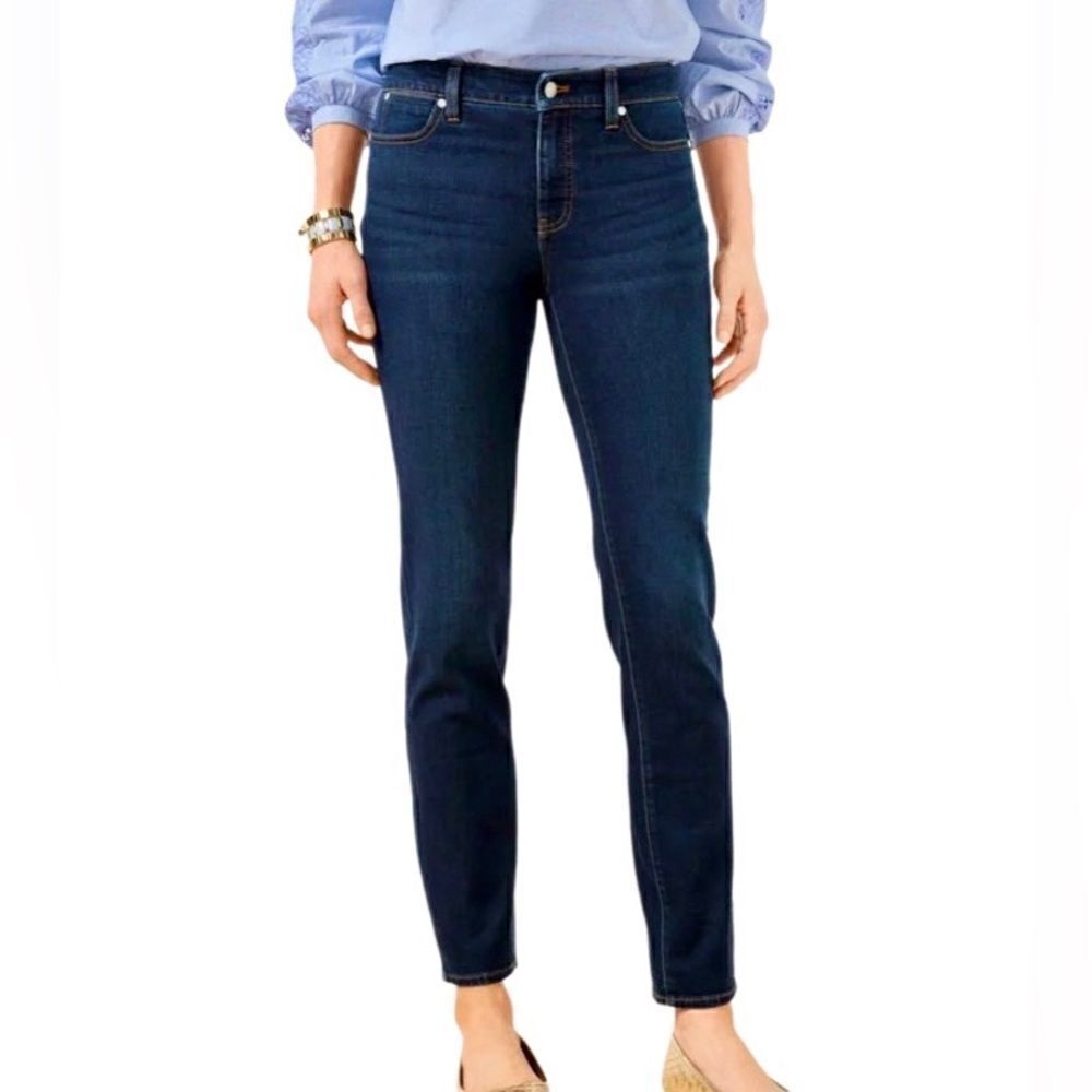 Talbots Simply Flattering Five Pocket Ankle Jeans in Dark Blue Wash Women’s 4P